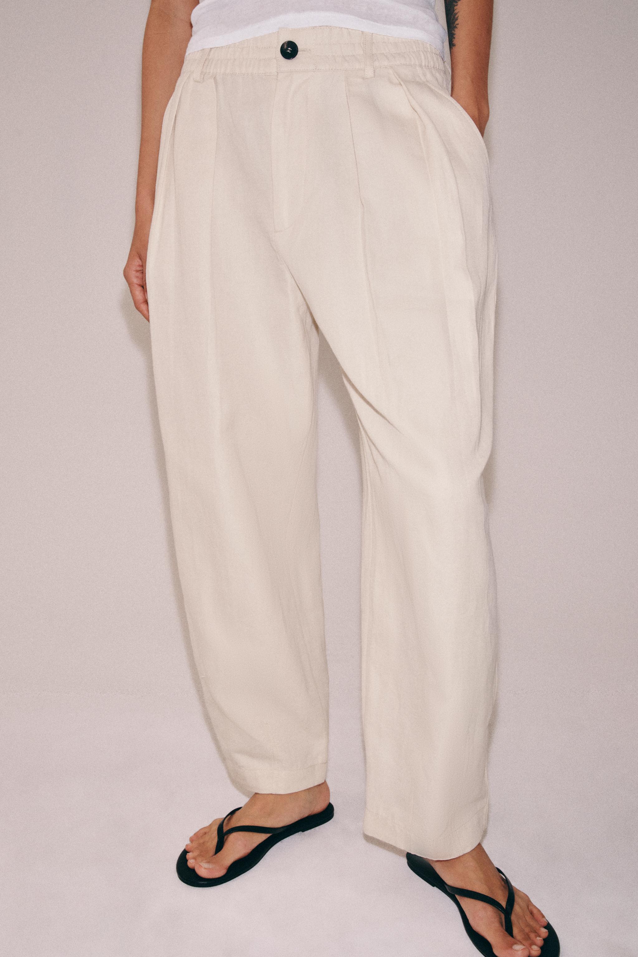 LINEN PLEATED PANTS ZW COLLECTION